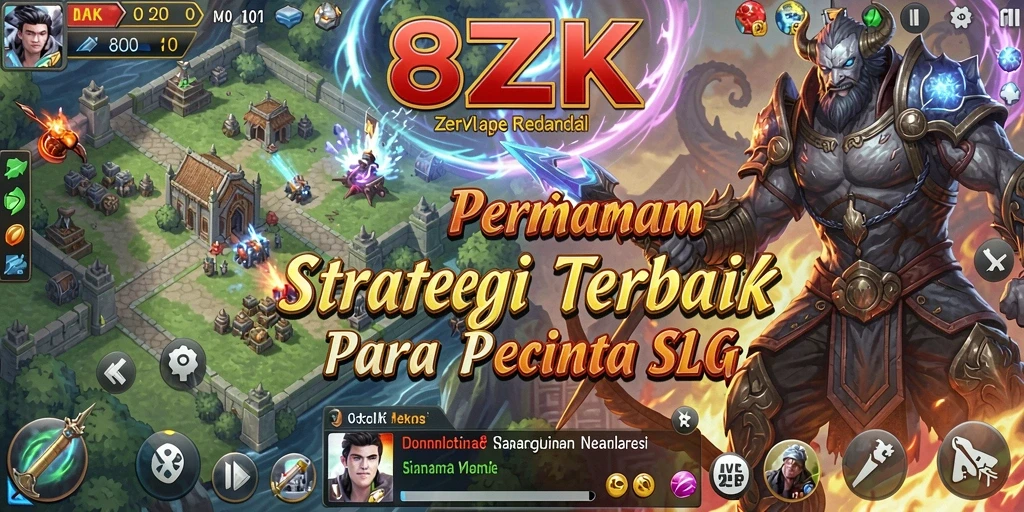 Screenshot gameplay 8ZK menampilkan pertarungan strategi yang mendebarkan.