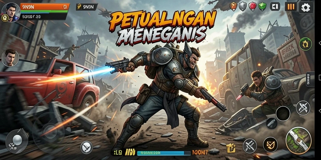 Tampilan gameplay 9N9N yang seru dan penuh aksi.