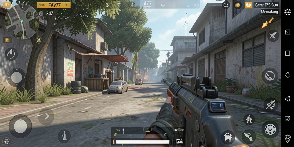 Gameplay FAV77 yang mendebarkan dengan pertempuran strategis.