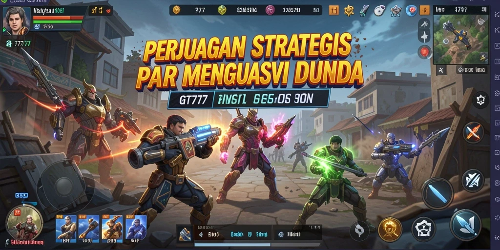 Tampilan layar strategi permainan GT777 saat bertempur.