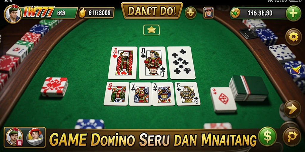 Tampilan gameplay seru dari IW777 menampilkan momen menarik saat bermain Domino.