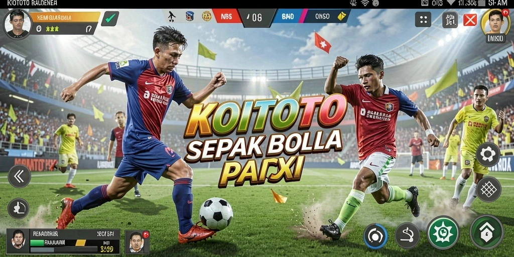 Tampilan gameplay seru dalam KOITOTO dengan pemain berlatih dan bertanding.