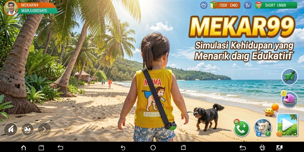 Tampilan gameplay MEKAR99 yang menampilkan berbagai aktivitas simulasi.