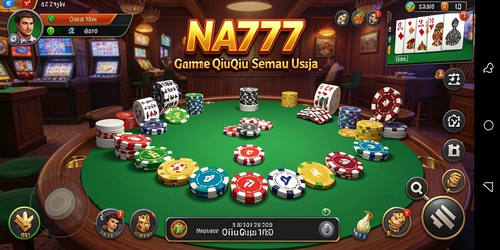 Screenshot utama NA777 menampilkan pengalaman bermain QiuQiu yang seru.
