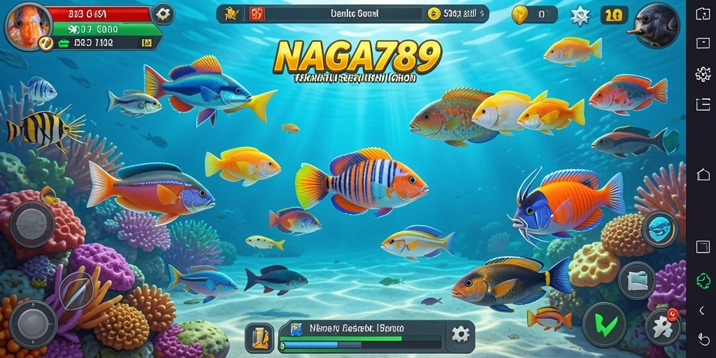 Tangkapan layar menampilkan gameplay seru dalam Tembak Ikan NAGA789.